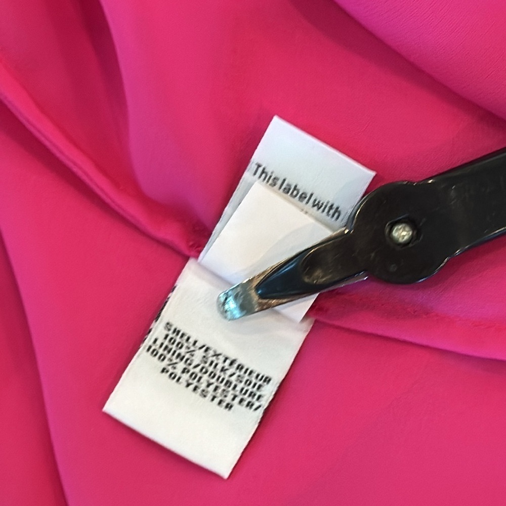 Diane von Furstenberg Emelia Pink Flowy Batwing Silk Sheer Blouse • XS/S 0-2 - Picture 12 of 16